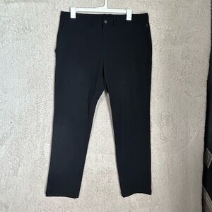 Crazy Yoga Flat Front Pant Men 38 Casual Tech Stretch Golf Performance Black